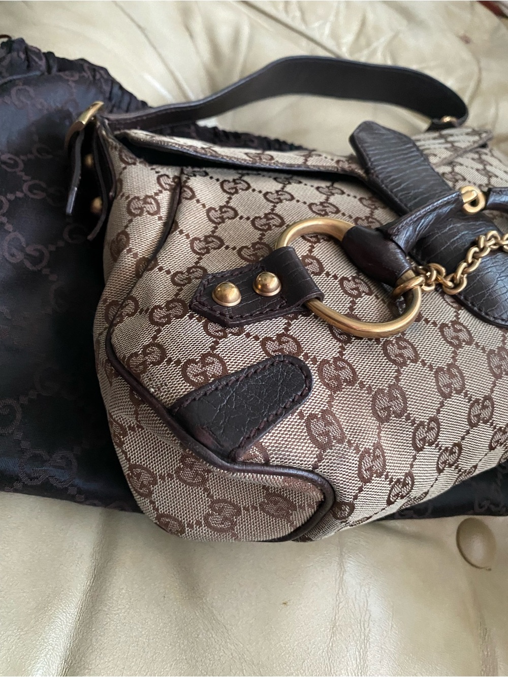 Gucci Tom Ford READ Chain Hobo Bag Flap Horse Bit GG Monogram Canvas - Picture 4 of 15